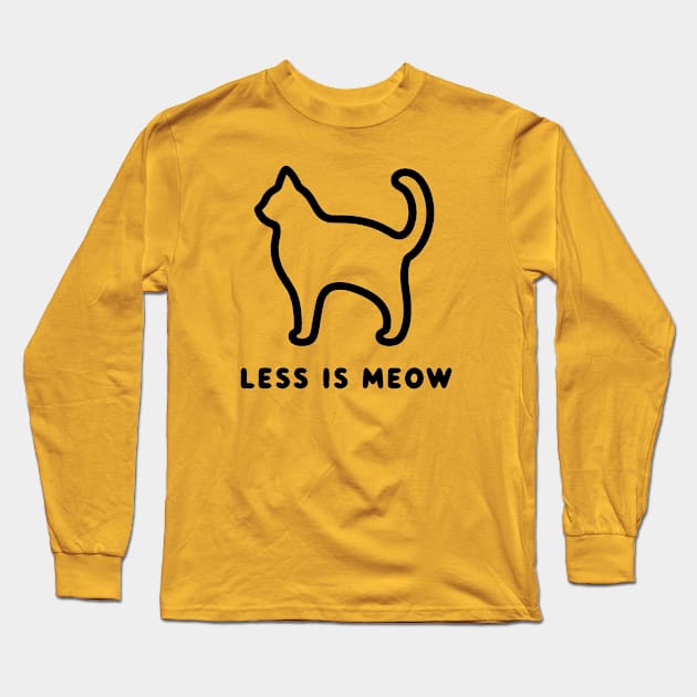 Minimalist Meow: Less is More Long Sleeve T-Shirt by Thewondercabinet28